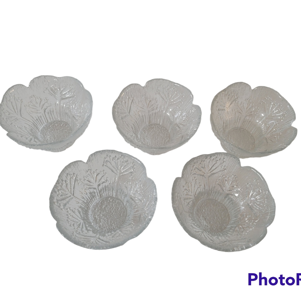 Dansk Floriform Dessert Berry Bowls Set Of 5